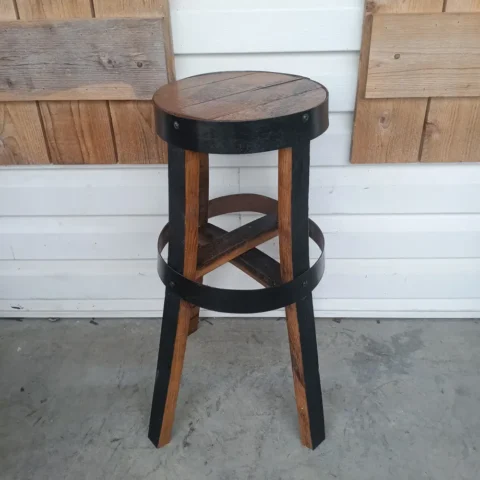 Wooden end table with black accents