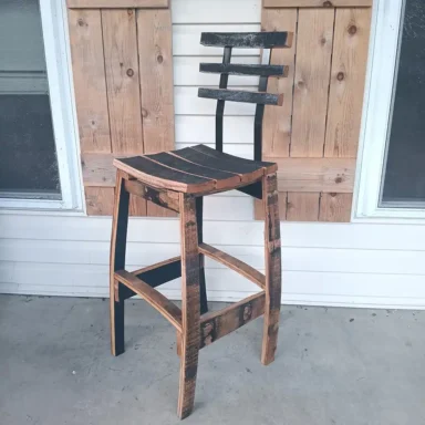 Rustic wooden bar stool design