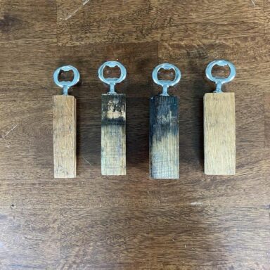 Whiskey stave bottle opener