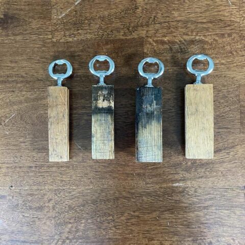 Whiskey stave bottle opener