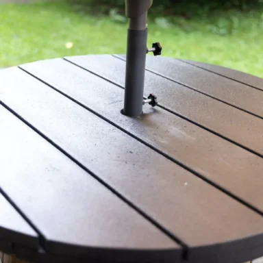 umbrella hole in outdoor barrel table